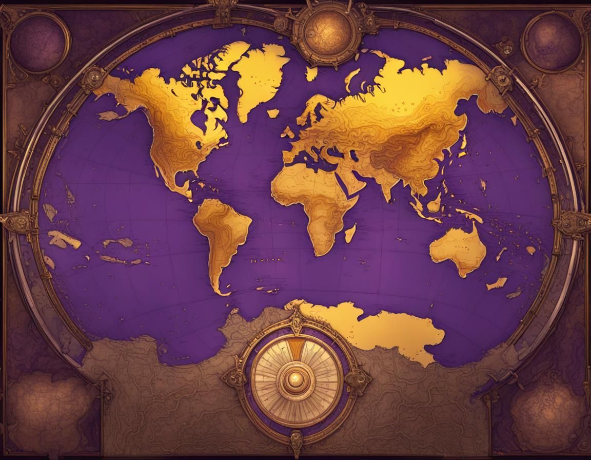 Detailed Dark Fantasy World Map in 8K