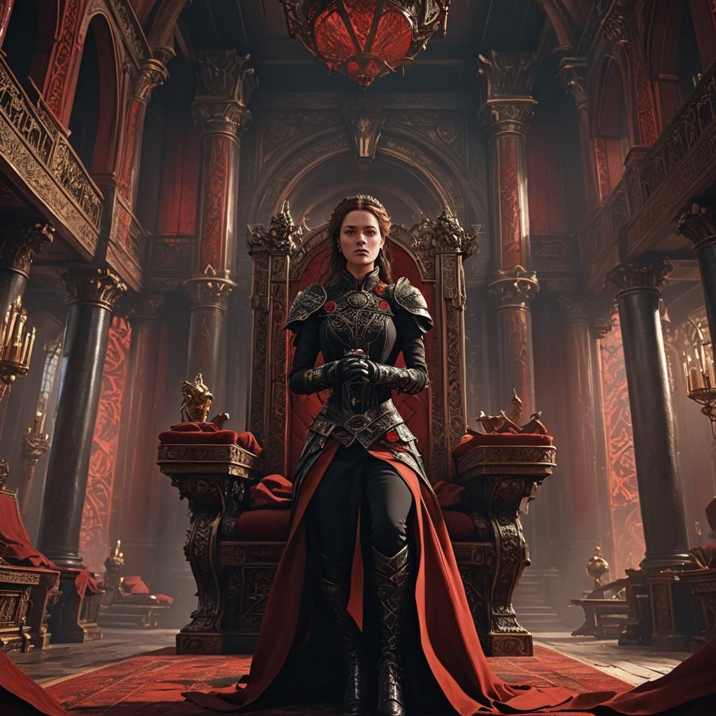 Rebecca in Poseidon's Throne Room: Detailed Matte Painting