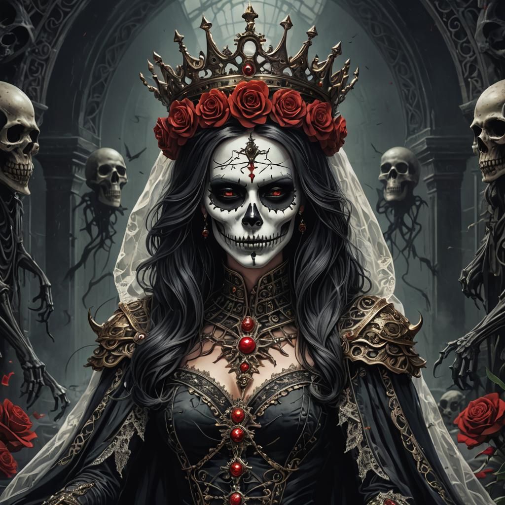 Beautiful Queen of Death: Haunting Portrait