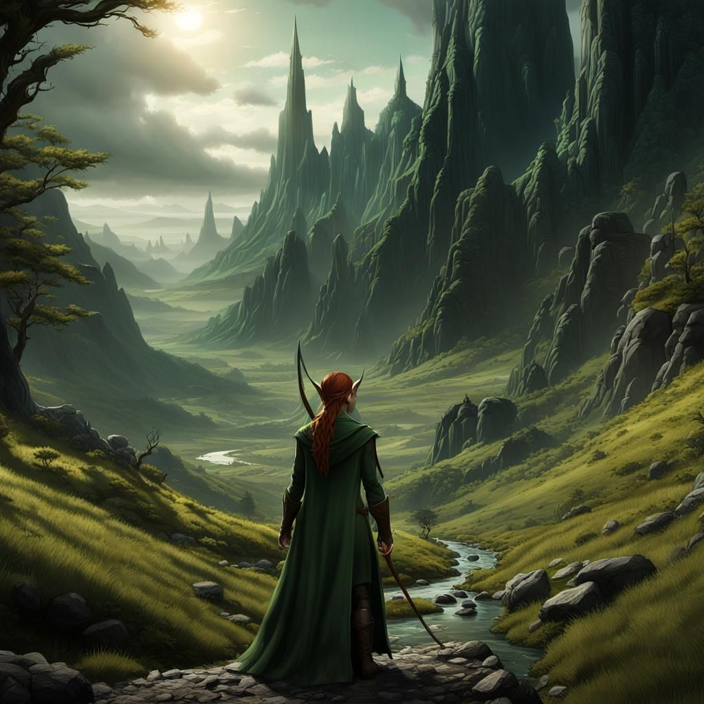 Tauriel in Mordor: A Dark Fantasy Concept Art