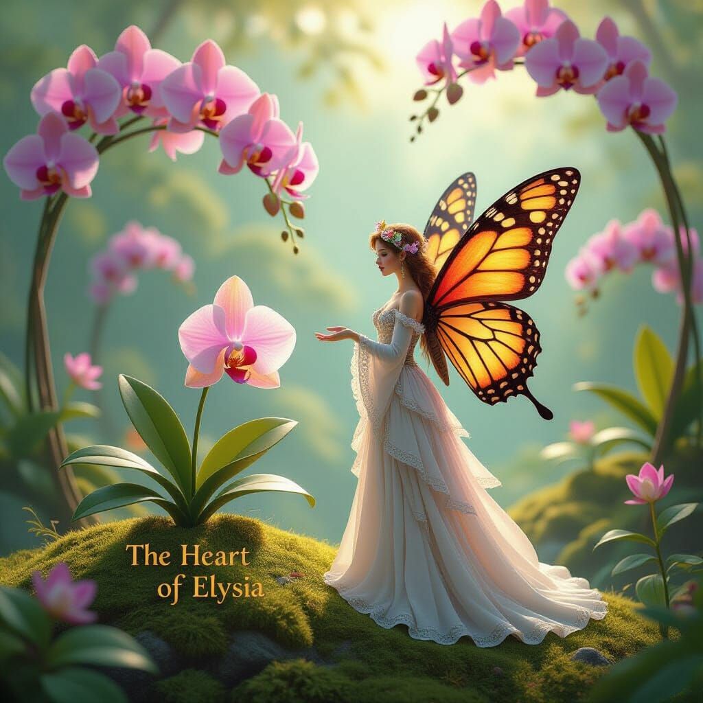 Mystical Fairy in Orchid World, Ethereal Art