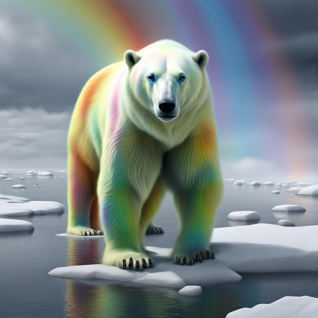 Rainbow Polar Bear Matte Painting