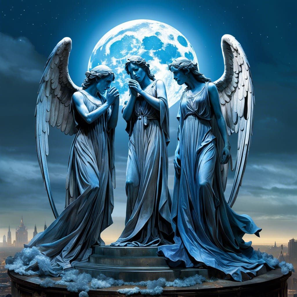 Weeping Angels under a blue moon