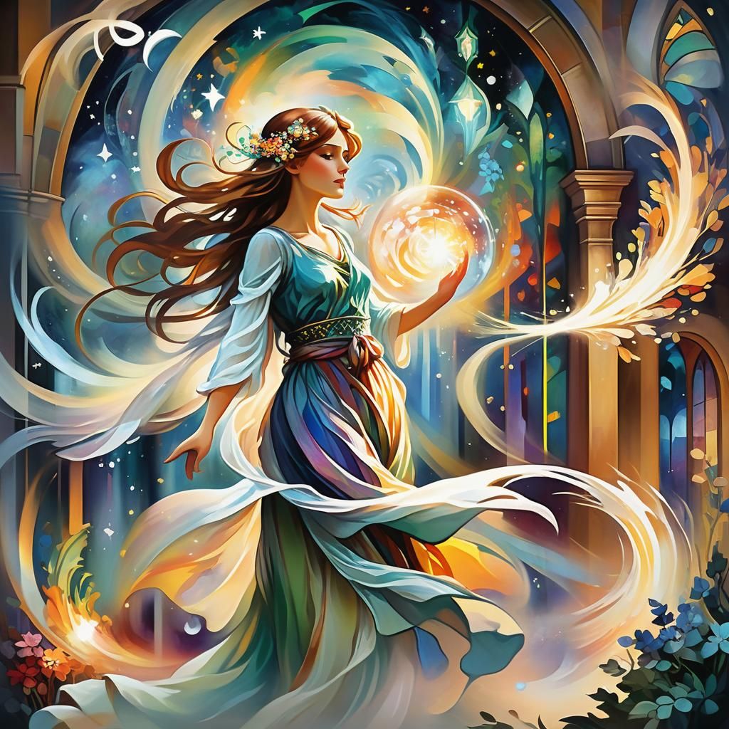 Will-o'-the-Wisps Emerge in Art Nouveau Style