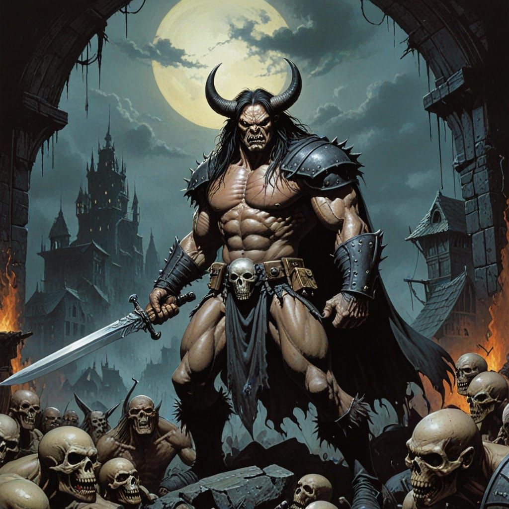 Dark Fantasy Art in Grimdark Style