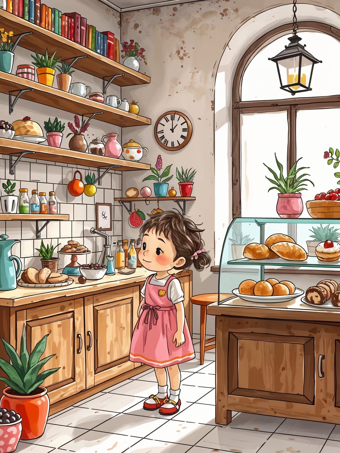 Una ilustración digital de una niña