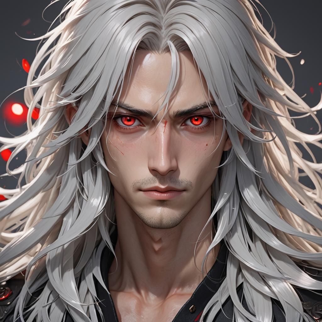 Anime Style Portrait of a Handsome White Man