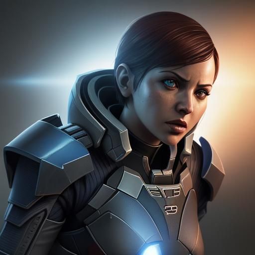 Dramatic Hyperrealistic Character Portrait in Splash Art Sty...