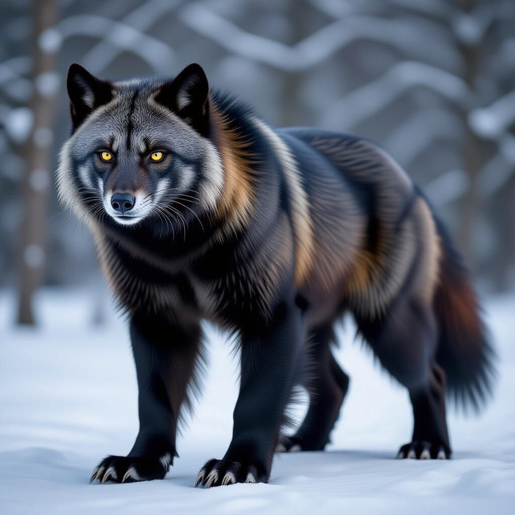 Realistic Wolverine Animal Portrait