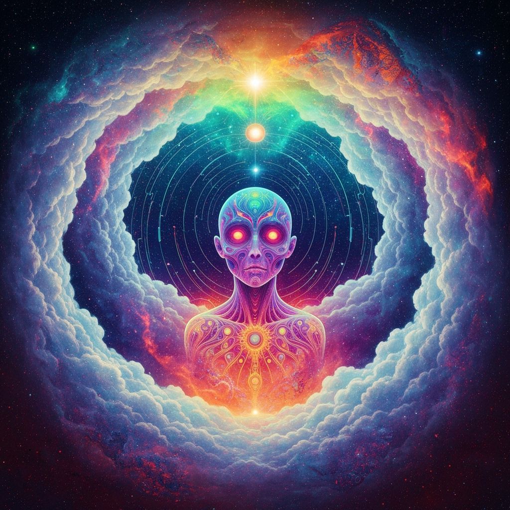 Vibrant Cosmic Entity in Holographic Style