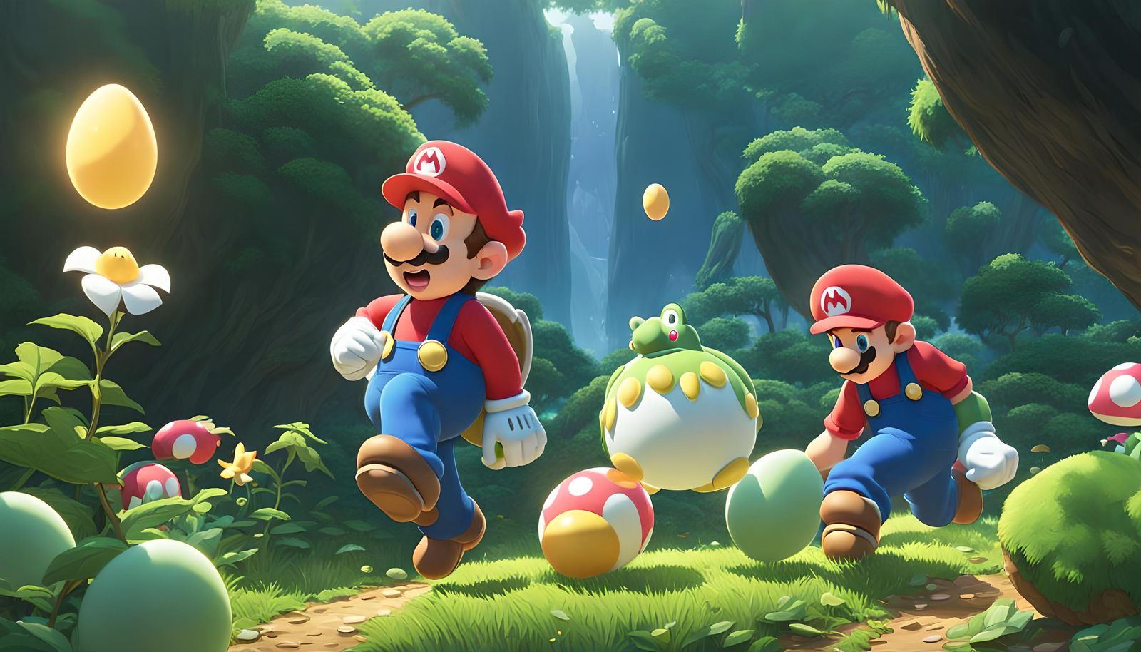 Mario Gang Finds Egg in Eden: Anime Key Visual