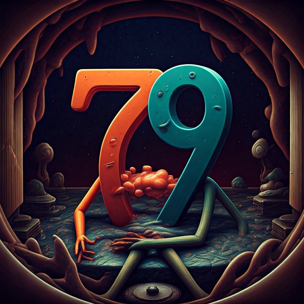 Seven Eats Nine: A Surreal Digital Artwork