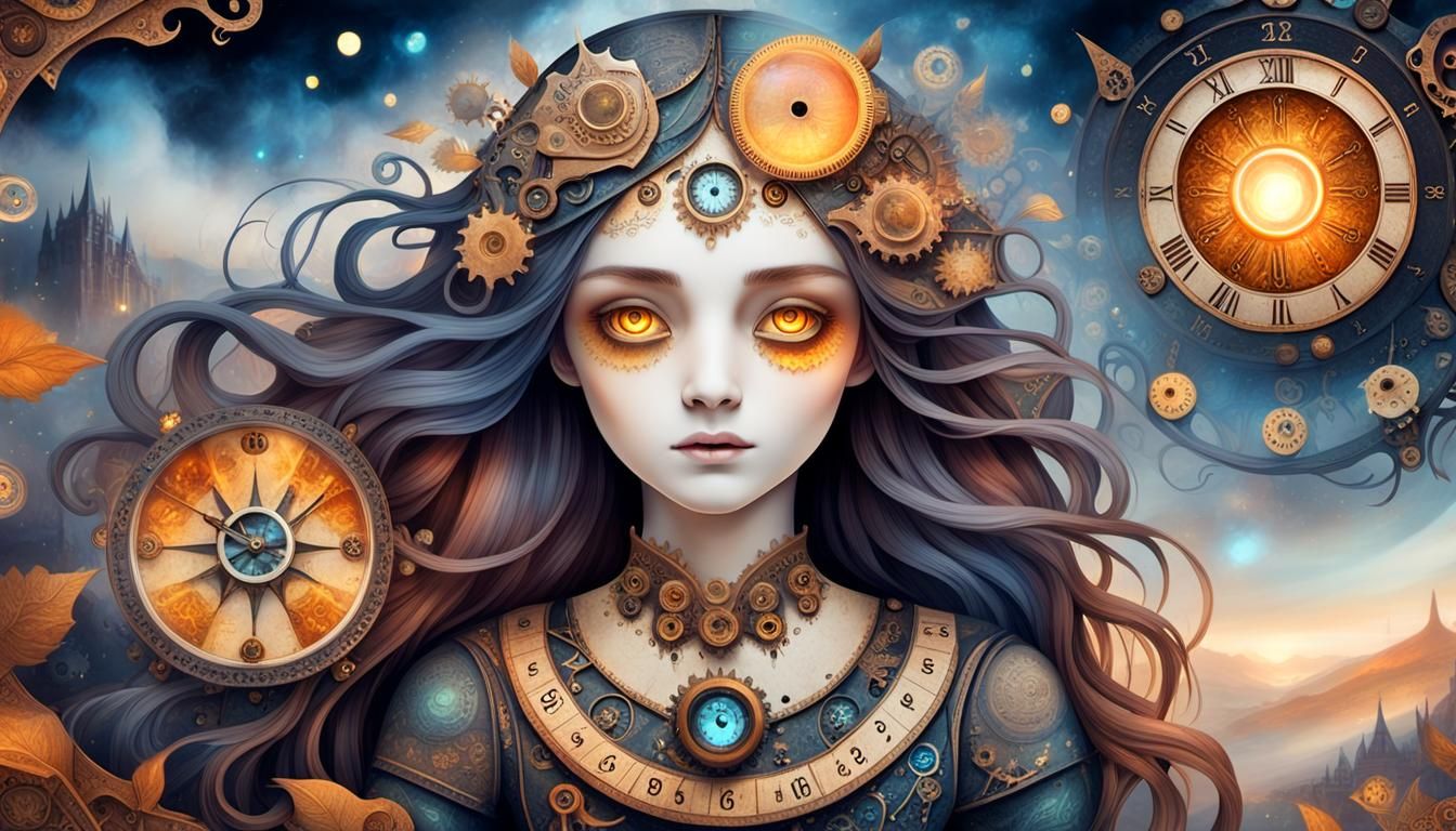 Mystical Steampunk Ouija Board with Clockwork