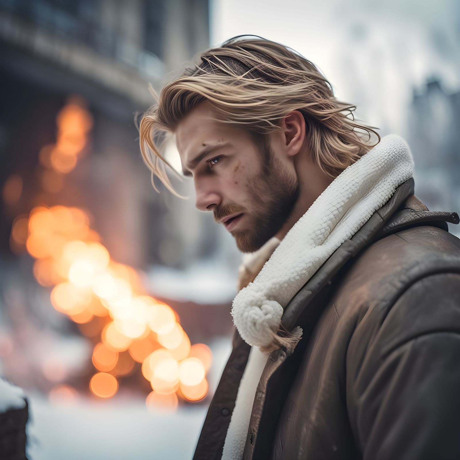 Winter City in Ruin, a Futuristic Apocalypse