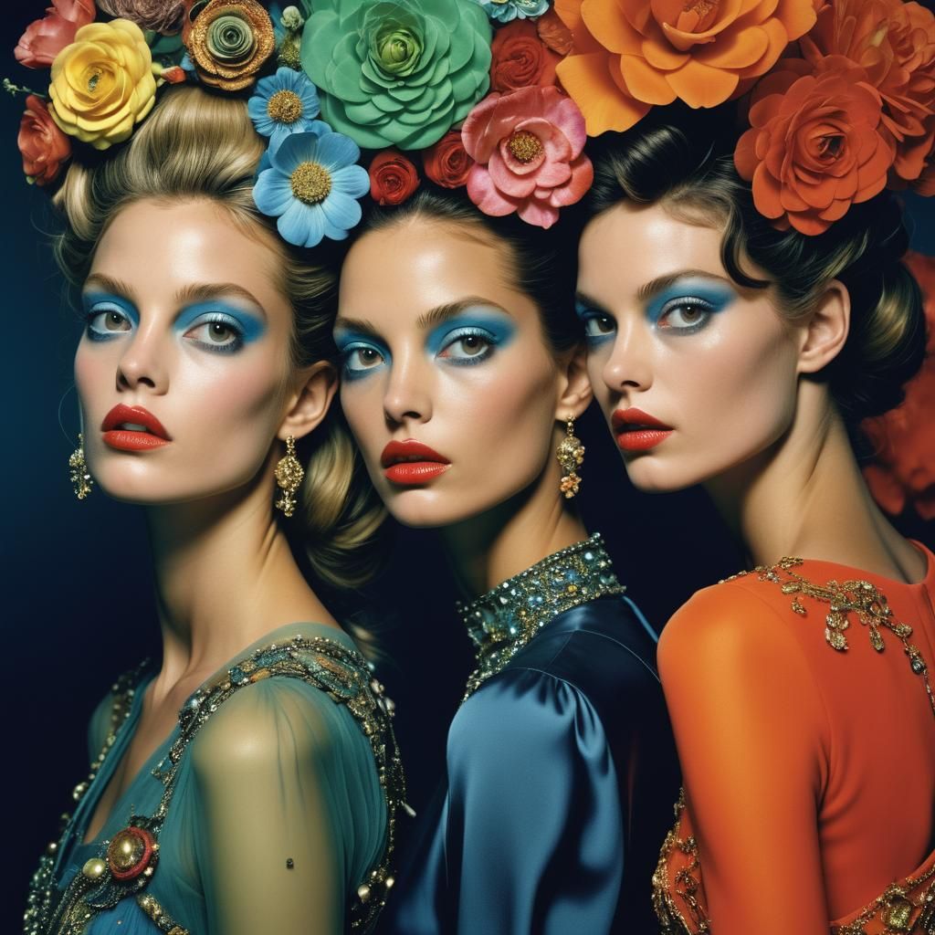 Surreal Simultaneous Dresses, LaChapelle Style Photo