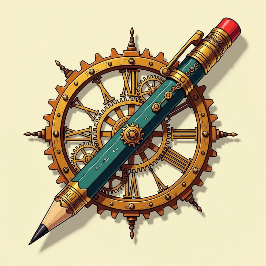 Steampunk Pencil Drawing