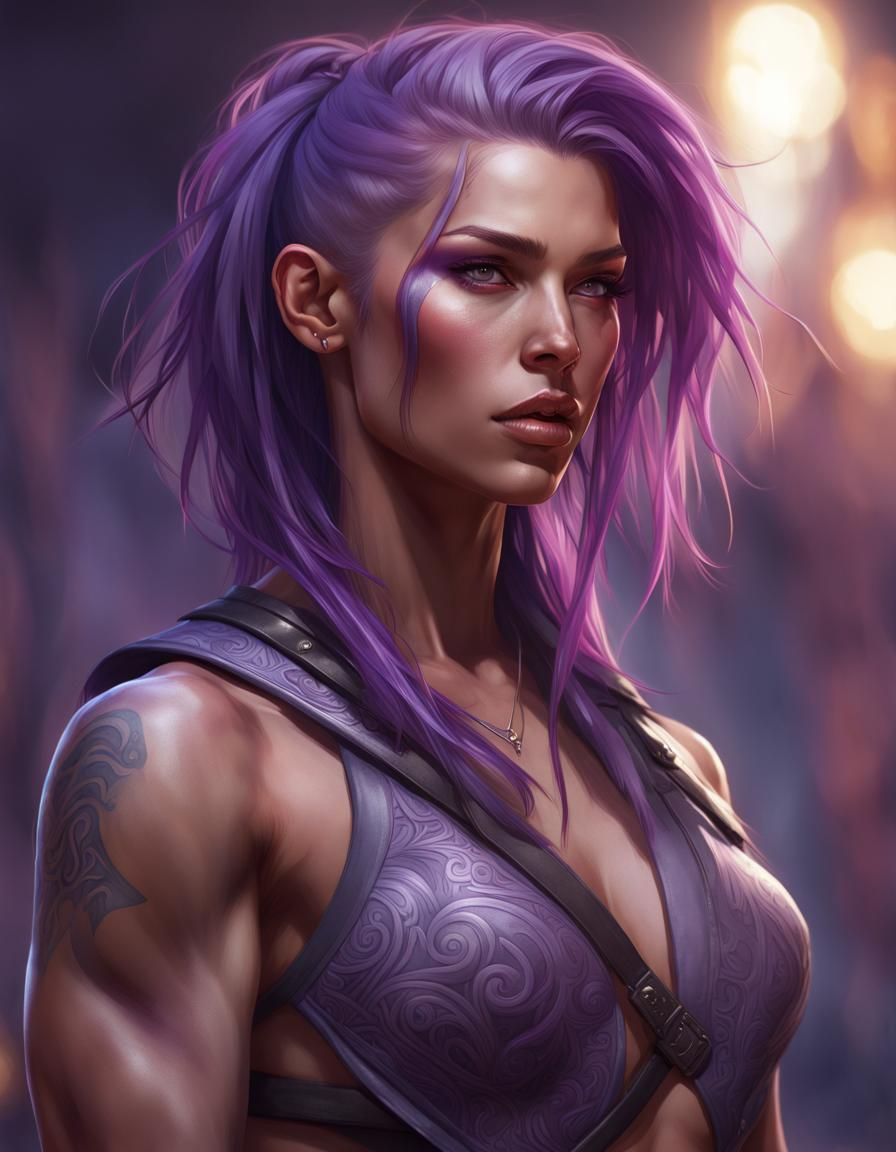 Tribal Warrior Woman Portrait in Hyperdetailed Style