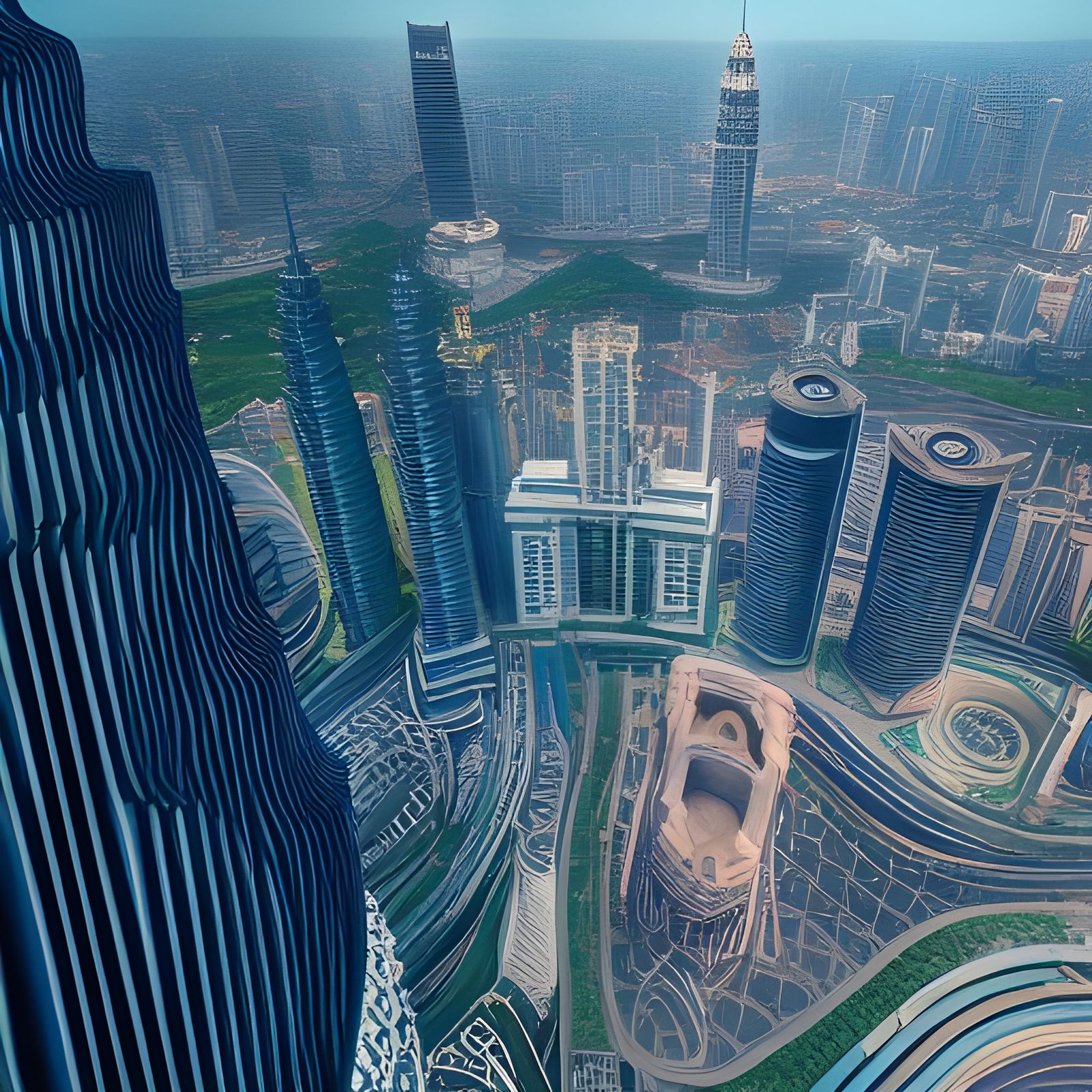 Kuala Lumpur Panorama with 3D Shading and Depth