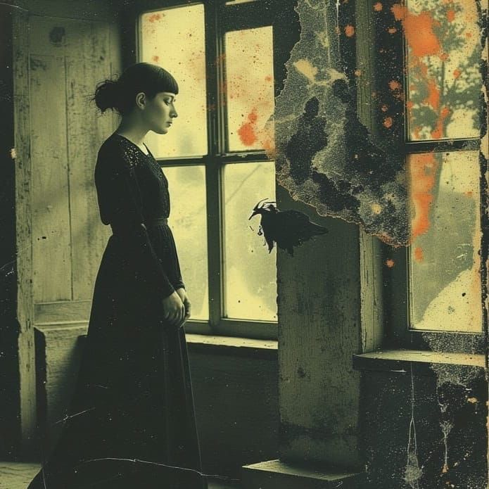 Woman by Window in Vibrant Autochrome Style