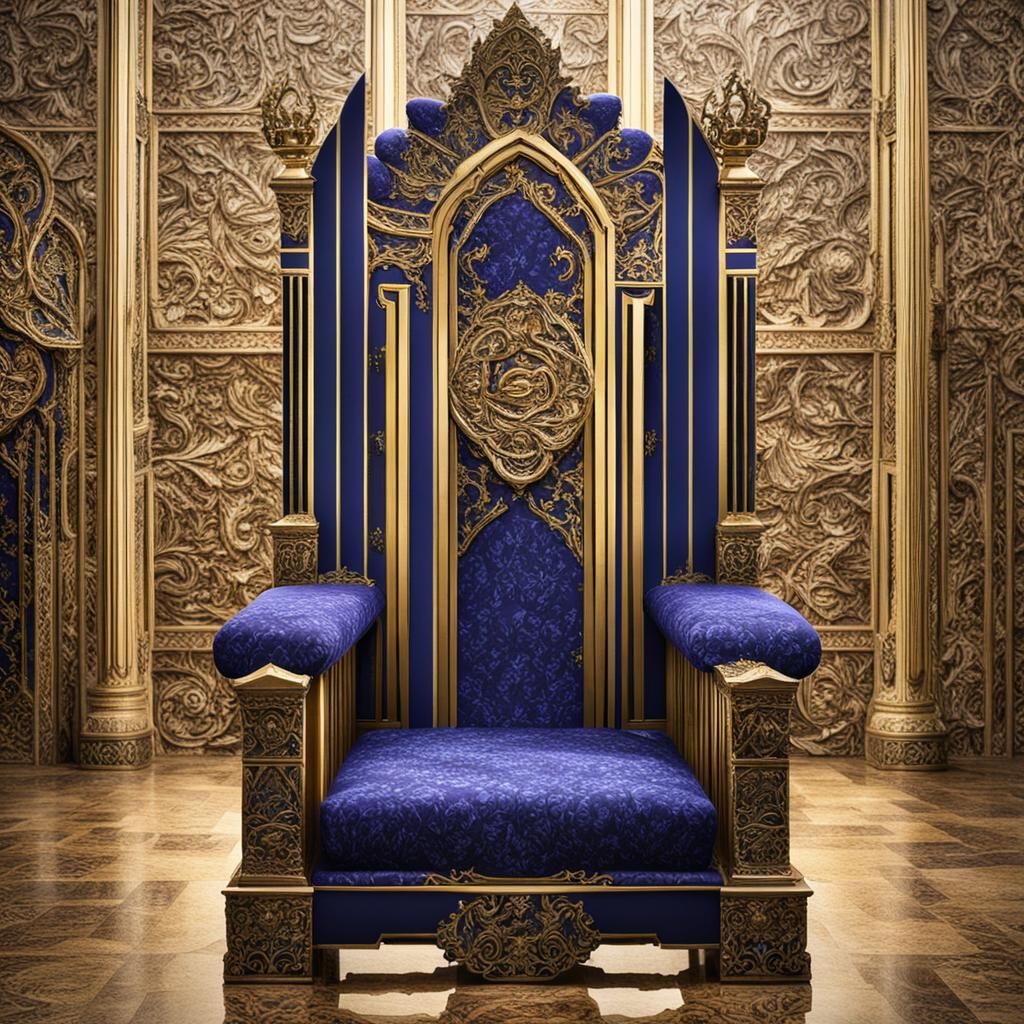 AI Renders Ornate Golden Throne