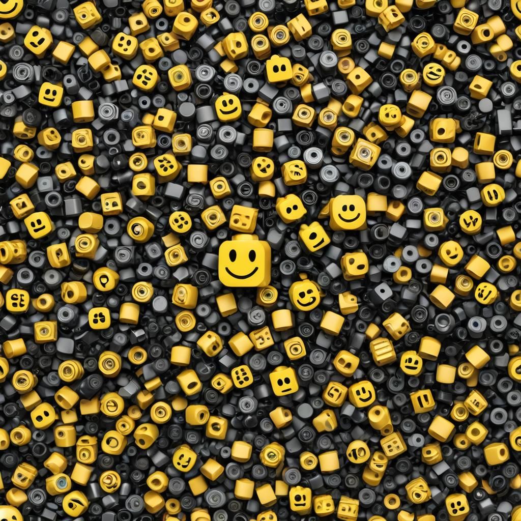 Lego Smiley Face Made of Nuts and Bolts