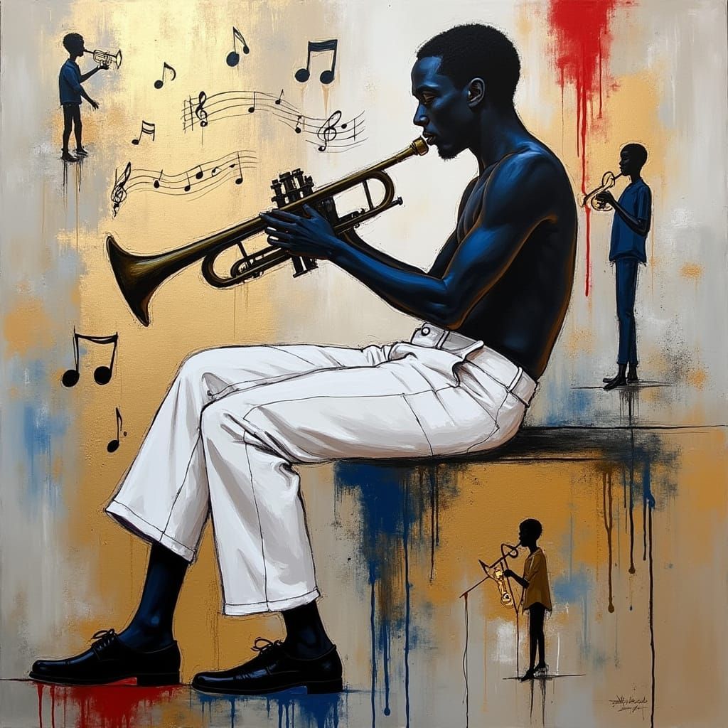 Jazz Composition in Basquiat Style