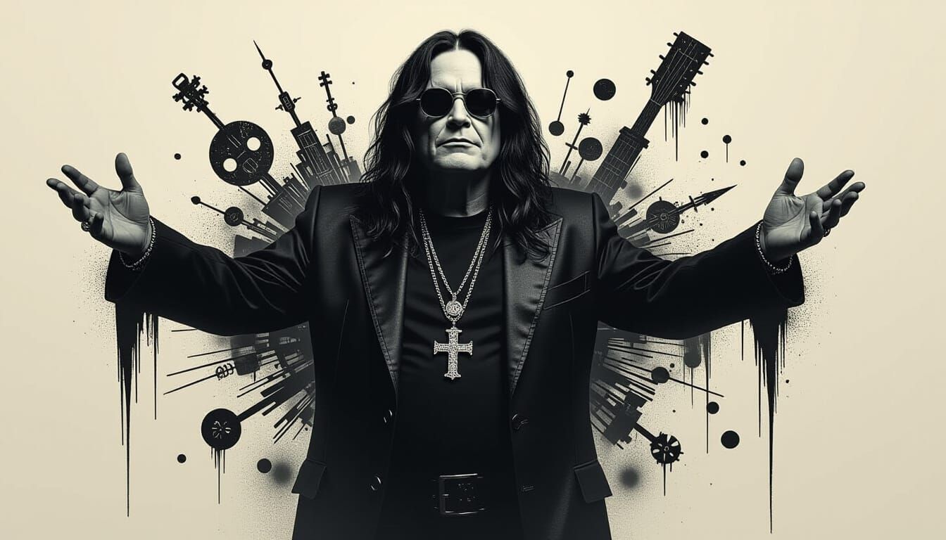 Ozzy Osbourne as Dark Fine Art Collage