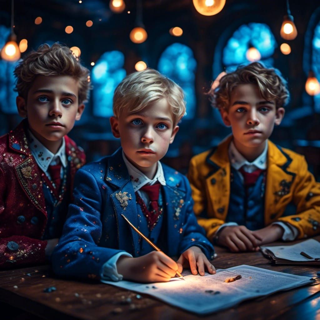 Blond Boys in School Uniforms: Professional Portrait