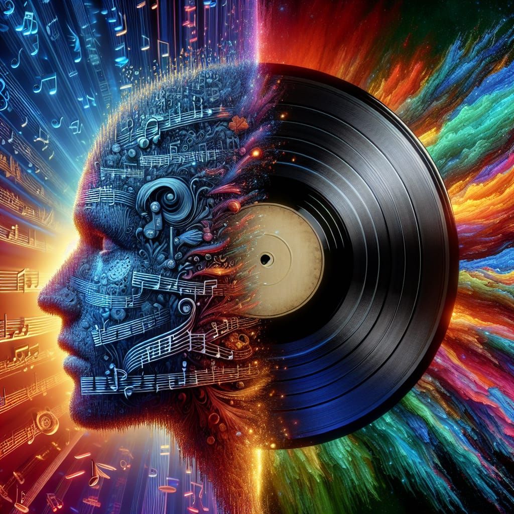 Song vs Track Concept Art with Lyrics and Record