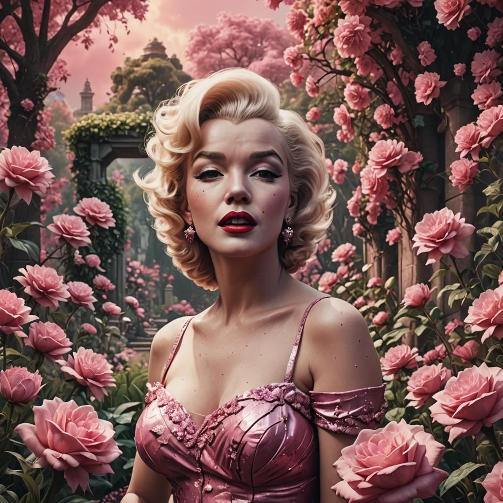Marilyn Monroe in Garden of Life: Digital Art