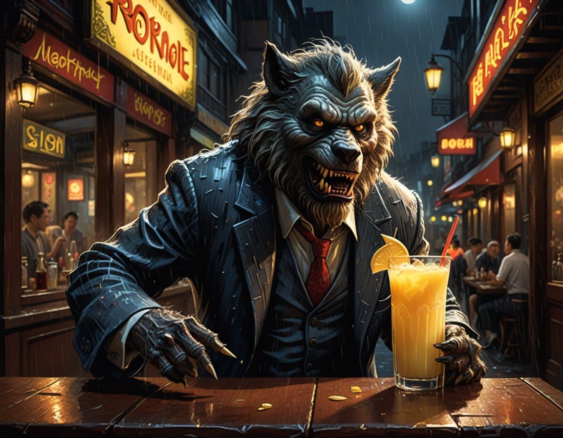 Werewolves in London's Soho at Night