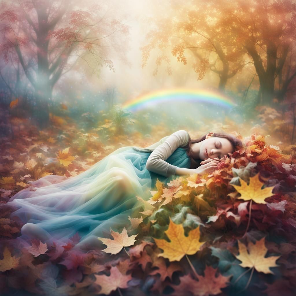 Dreamer in Autumn Landscape: Surrealist Photography