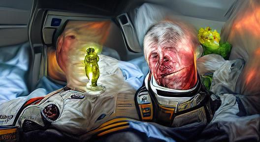 Hyperrealistic Astronaut's Death by Radiation in Space