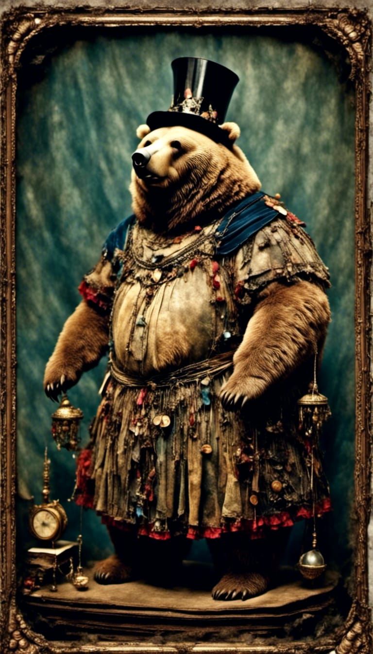 Magical Obese Bear Tarot Card: The Hanged Bear