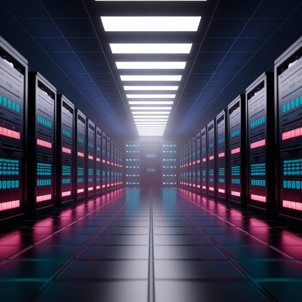 Futuristic Data Center: Detailed Matte Painting