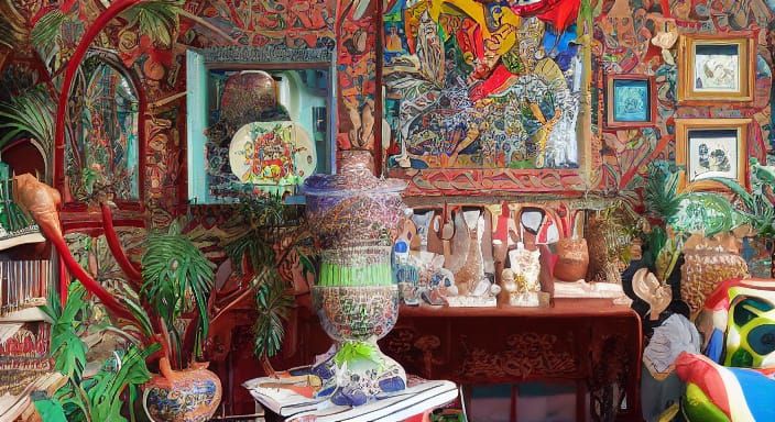 Surrealist Scene in Vibrant, Eclectic Style