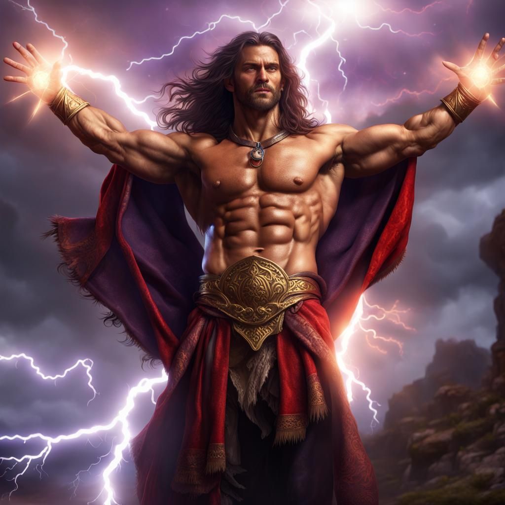 Lightning Romani Man: Dark Fantasy Concept Art