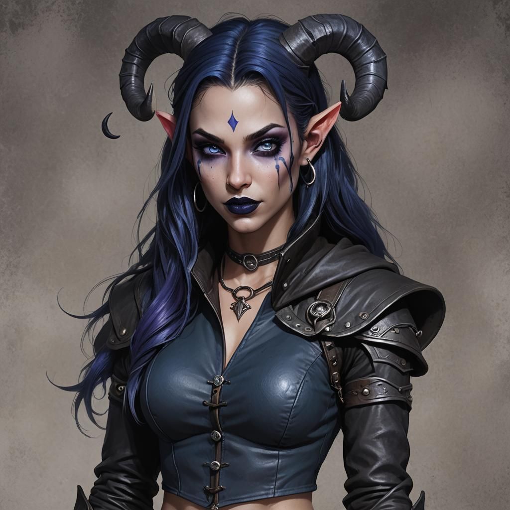 Tiefling Mage in Fantasy Concept Art Style