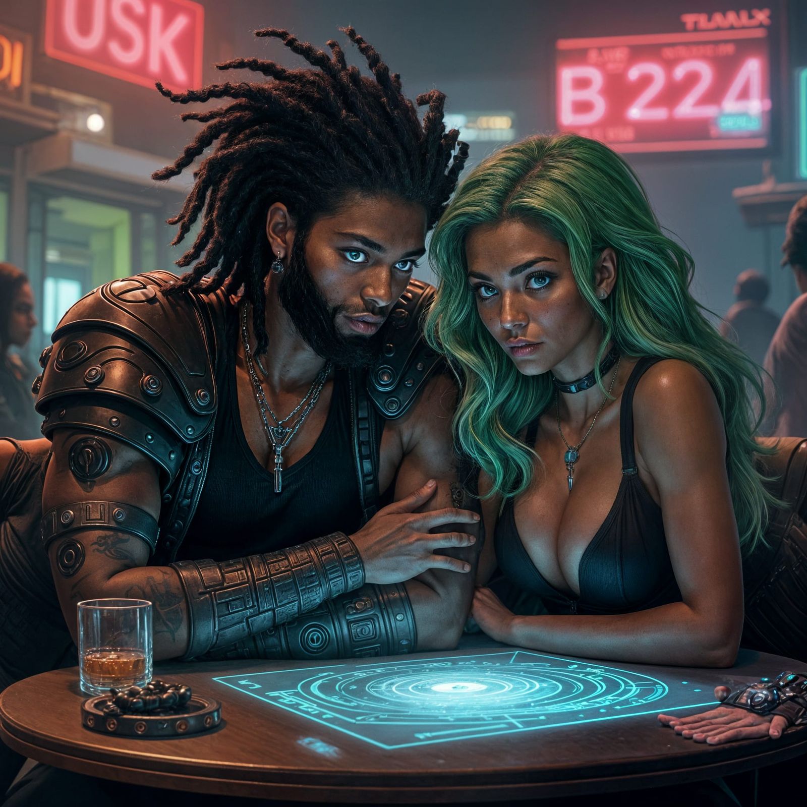 Cyberpunk Fixer in High-Tech Armor