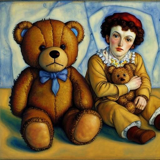 Teddy Bear and Honey Bar in Expressive Style