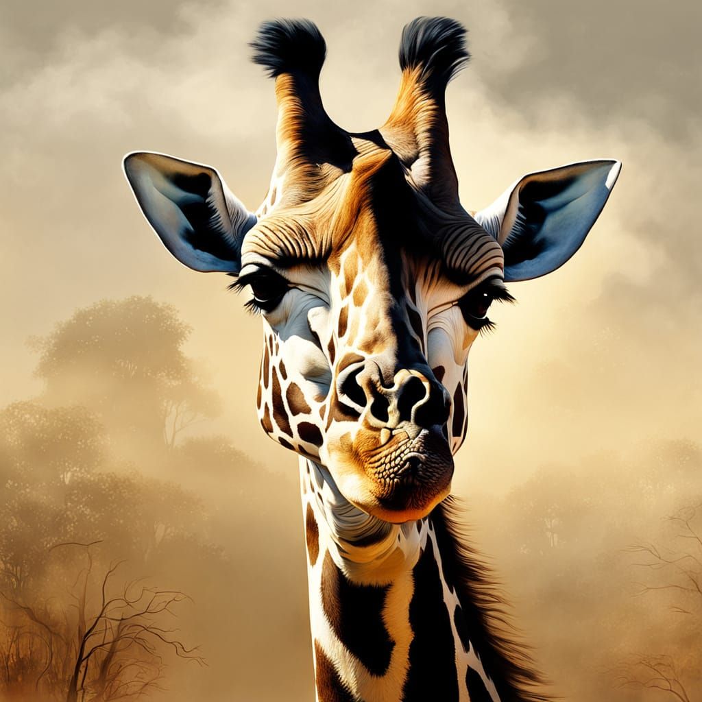 Giraffe in Savannah: Dutch Golden Age Painting