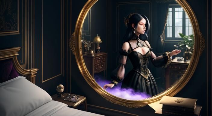 Woman Enters Mirror Portal to Another Reality