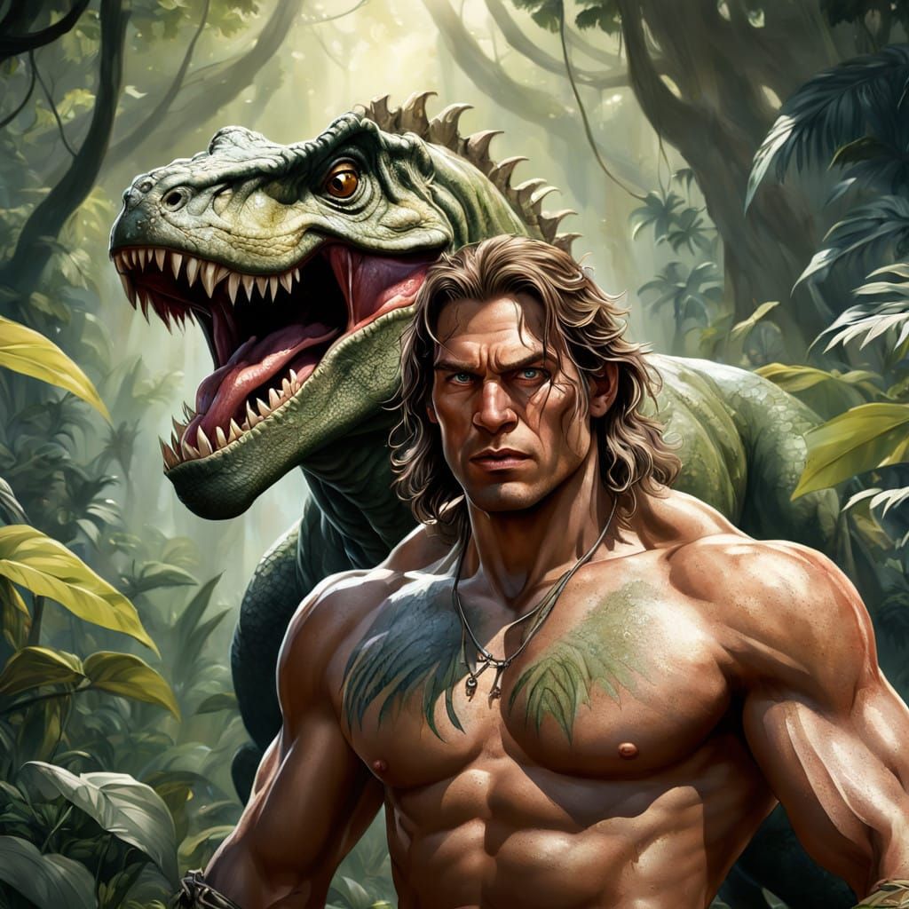 Epic Jungle King Rides Majestic T Rex in Hyper-Realistic Con...