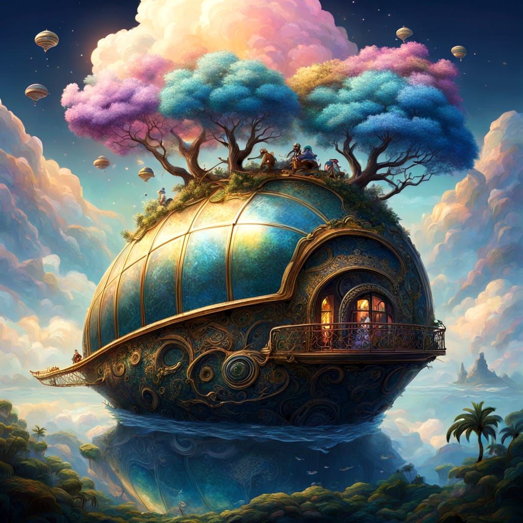 Fantastic Glyptodon Pirate Adventure in Dreamy Art Style