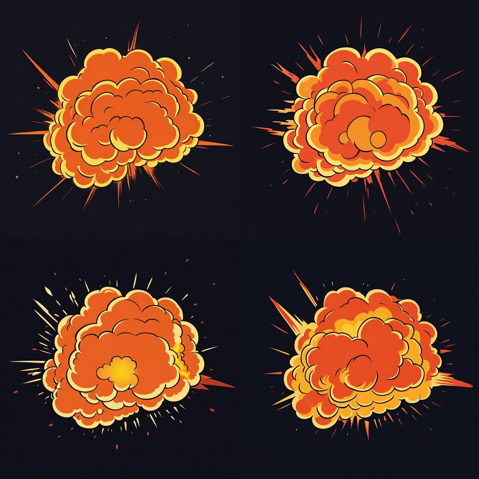 Stylized Two-Color Cartoon Explosion