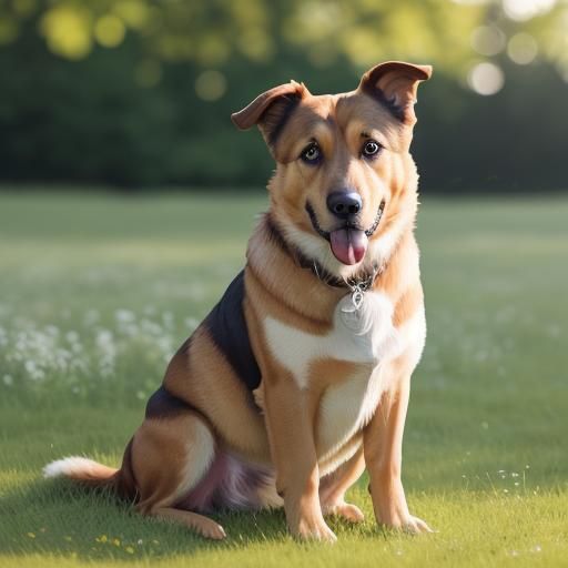 Danish-Swedish Farmdog Portrait in Lush Meadow