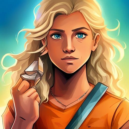 Annabeth Chase Graffiti Art with Camp Half-Blood Attire