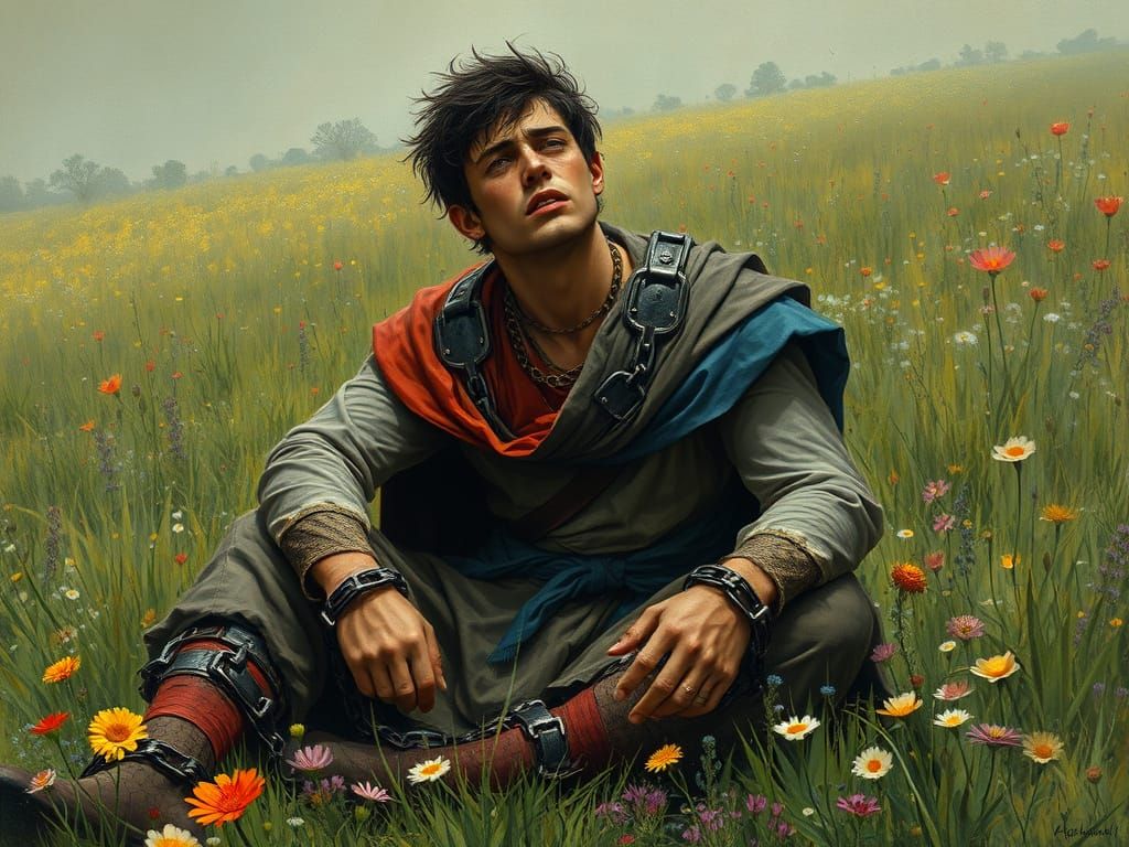 A Desperate Prince in Chains, Tears Falling