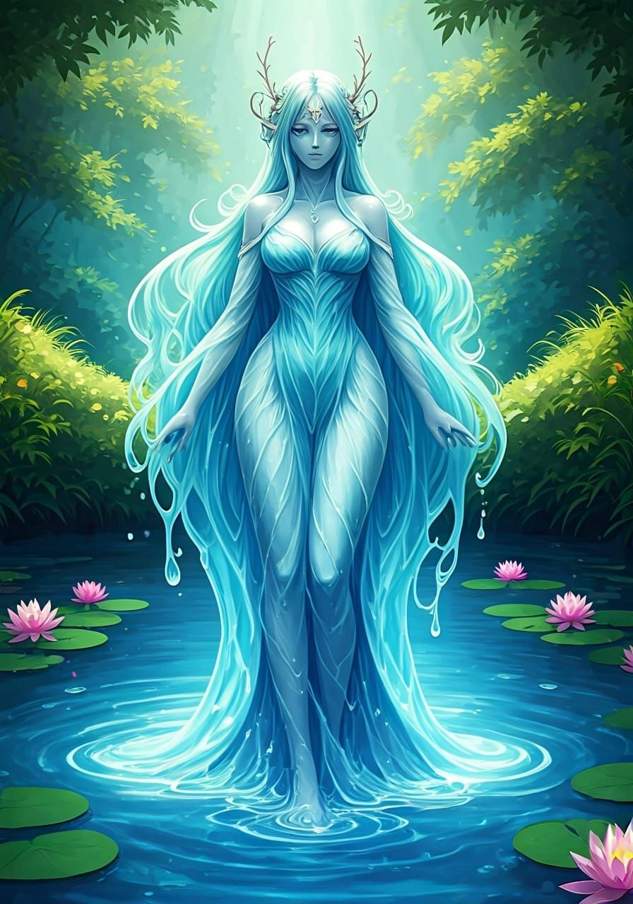 Water Dryad in Saint-Seiya Anime Style