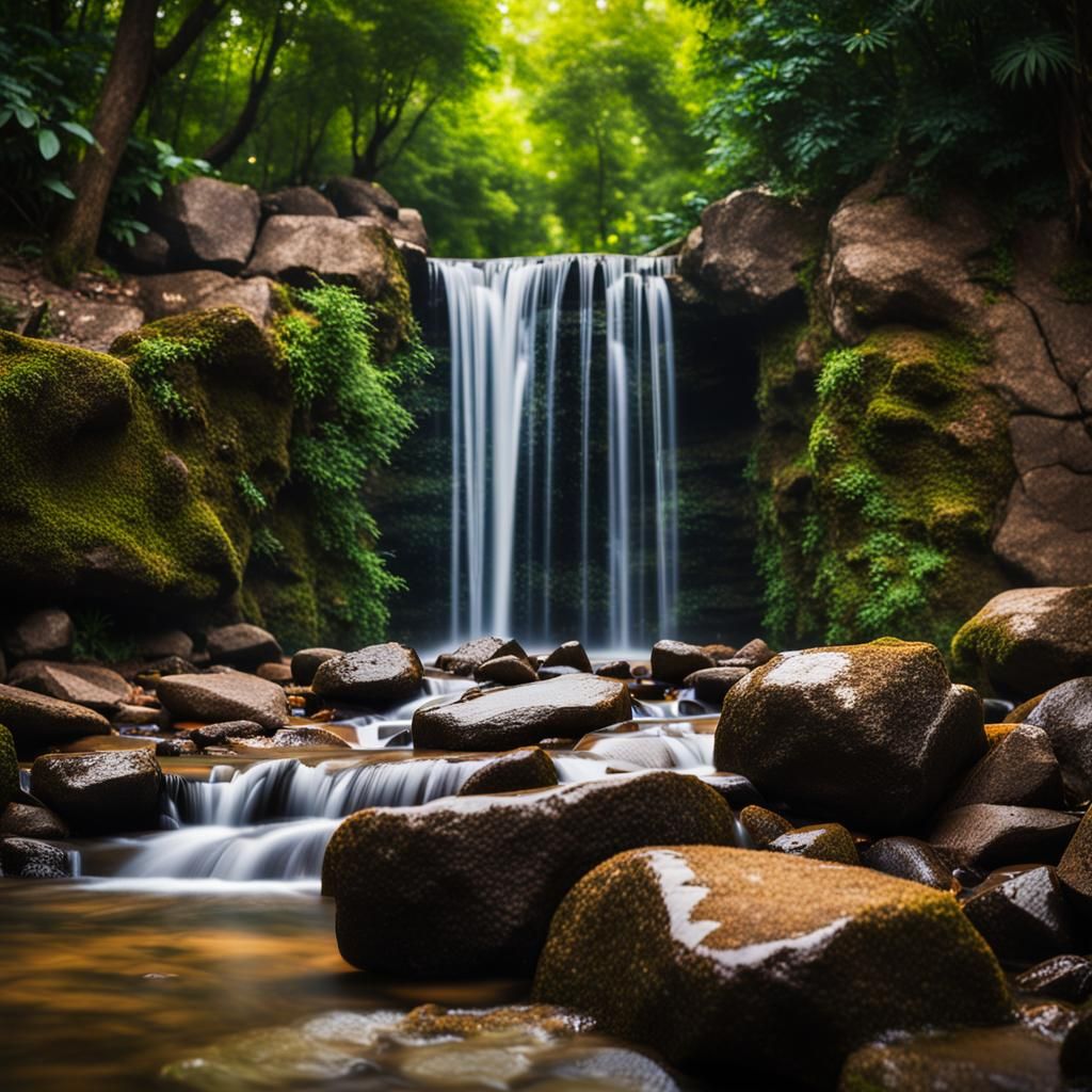Majestic Waterfall in Professional Photography Style